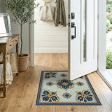 Navy Blue Gold Traditional Persian Area Rug