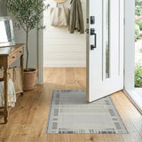Black White Geometric Dot Grid Area Rug