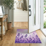 Purple Lavender Foliage Silhouette Rug
