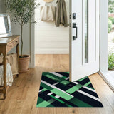 Geometric Modern Bold Green Geometric Abstract Area Rug
