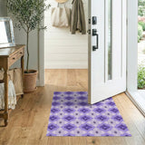 Purple Geometric Diamond Tile Area Rug