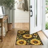 Vibrant Sunflower Butterflies Area Rug