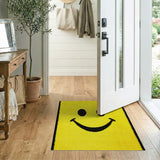 Cheerful Yellow Smiley Face Shag Rug