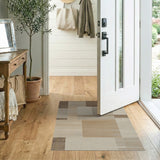 Brown and Tan Brown Tan Geometric Block Area Rug