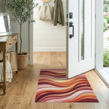 Sunset Waves Layered Abstract Area Rug