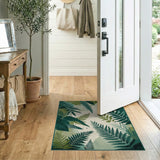 Floral Vintage Green Lush Green Fern Area Rug