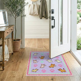 Cute Waving Cartoon Cats Paw Prints Area Rug