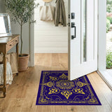 Purple Gold Ornate Mandala Area Rug