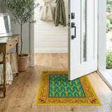 Ornate Teal and Gold Persian Motif Area Rug