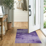 Purple Abstract Distressed Area Rug