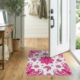Hot Pink Paisley Floral Persian Rug
