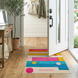 Geometric Modern Vibrant Multi-Color Geometric Striped Area Rug