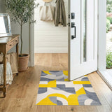 Geometric Modern Yellow Bold Yellow Geometric Area Rug