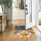 Vibrant Cartoon Bowling Alley Area Rug
