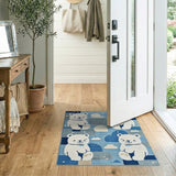 Cute Polar Bear Night Sky Kids Rug
