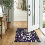 Purple Chrysanthemum Trellis Area Rug