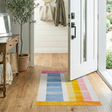 Vibrant Watercolor Stripe Multi-Color Area Rug