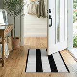 Black and White Bold Vertical Bold Black White Vertical Stripe Area Rug