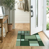 Serene Green Geometric Abstract Rug