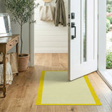 Vibrant Yellow Border Textured Area Rug