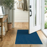 Abstract Navy Contour Wave Area Rug