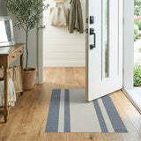 Blue Cream Nautical Stripe Rug