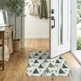 Whimsical Evergreen Tree Pattern Area Rug