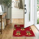 Golden Bells Holly Red Area Rug