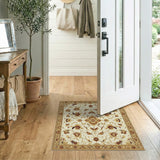 Ivory Persian Floral Medallion Traditional Persian Area Rug