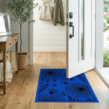 Blue Daisy Bee Floral Area Rug