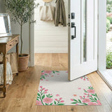 Pink Sakura Blossom Border Area Rug