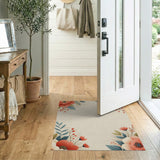 Red Peony Floral Vintage Area Rug