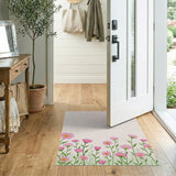 Blush Pink Daisy Meadow Area Rug