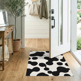 Black White Abstract Blob Area Rug