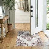 Intricate Brown Floral Persian Area Rug