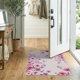 Pastel Pink Purple Floral Vintage Area Rug