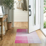 Blush Pink Gradient Striped Area Rug