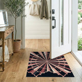 Pink Radiant Pink Starburst Geometric Area Rug
