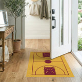 Yellow Basketball Court Geometric Area Rug