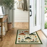 Whimsical Mushroom Meadow Boho Chic Area Rug