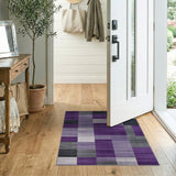 Purple Geometric Modern Purple Grey Geometric Abstract Area Rug
