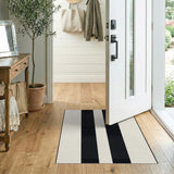 Bold Black Vertical Stripe Area Rug