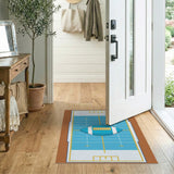 Teal Football Field Area Rug