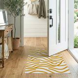 Orange Orange Wavy Lines Abstract Area Rug