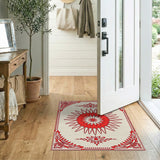 Red Floral Persian Medallion Rug