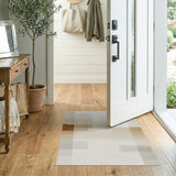 Layered Beige Neutral Geometric Area Rug