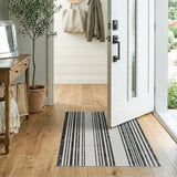 Bold Black White Vertical Stripe No. 14 Area Rug