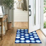 Blue Geometric Circle Area Rug