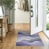 Abstract Area Purple Grey Wavy Abstract Area Rug