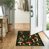 Whimsical Red Mushroom Foliage Area Rug